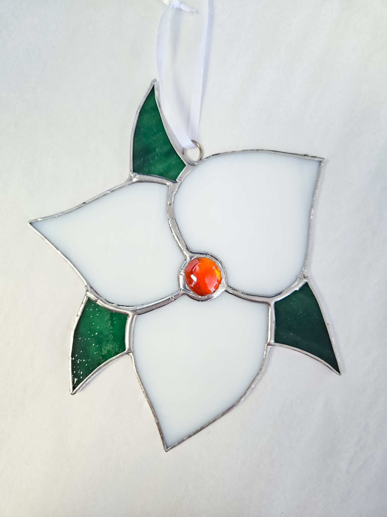 Handcrafted  #135 Trillium Stained Glass