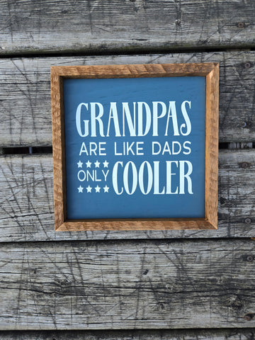 9x9 Grandpa's are like dad's only cooler sign-blue backer