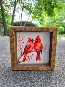 4x4 mini Sublimated Cardinal kiss  sign.