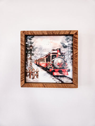 9x9 Sublimated Holiday Train sign.