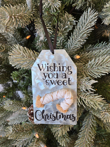 Wishing you a sweet Christmas Metal Tag Ornament