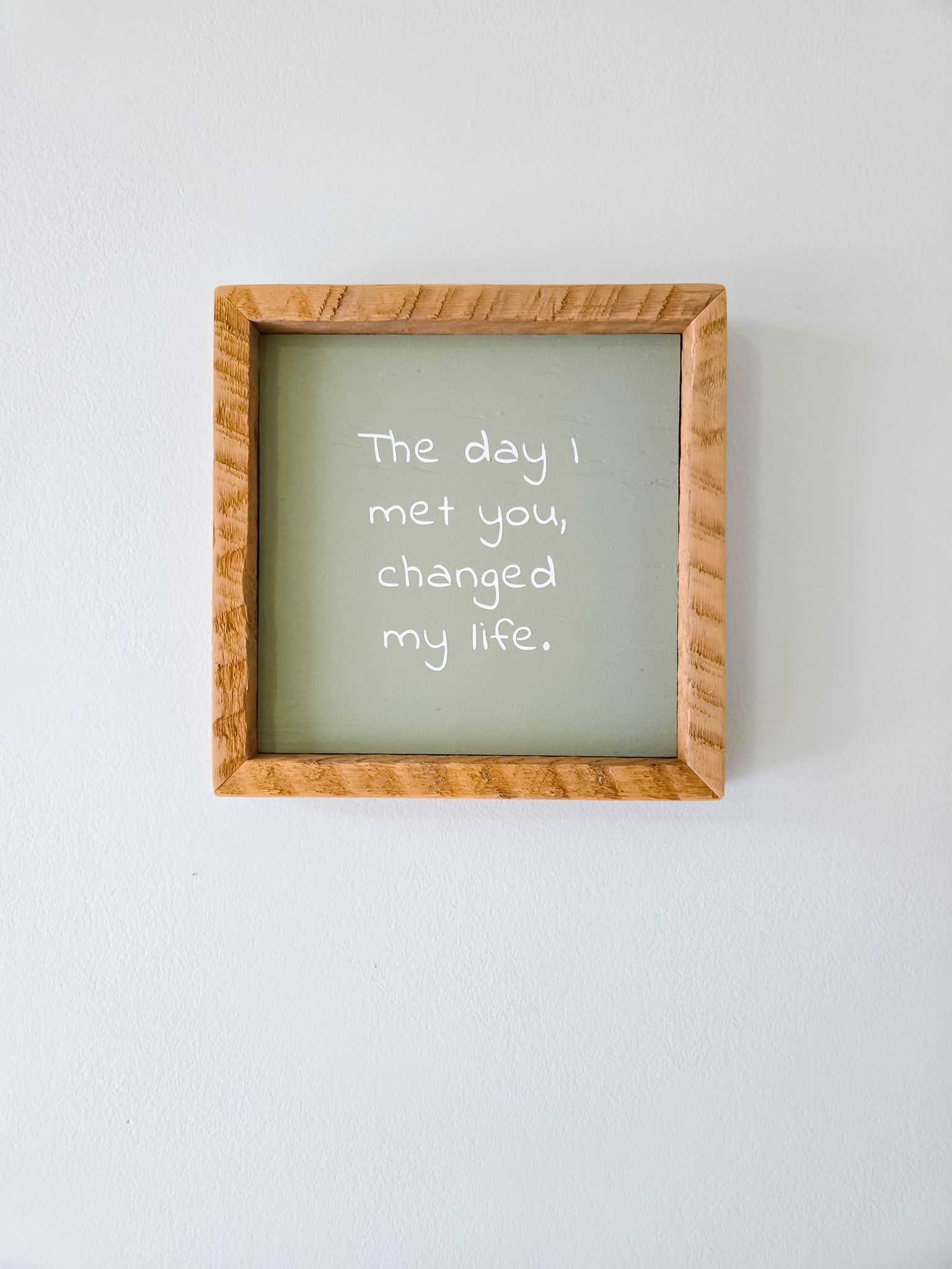 9x9 The day I met you changed my life  sign.