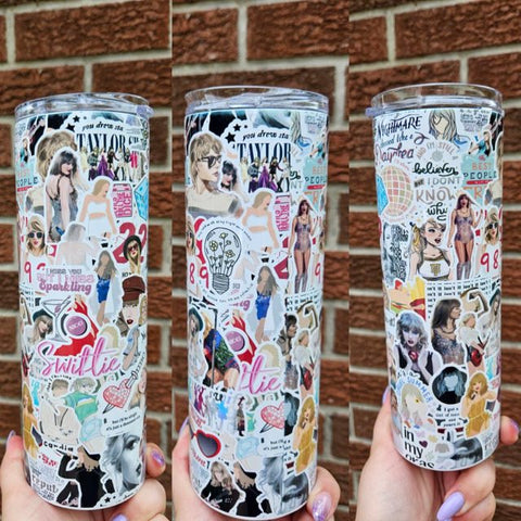 Taylor collage Tumbler $30