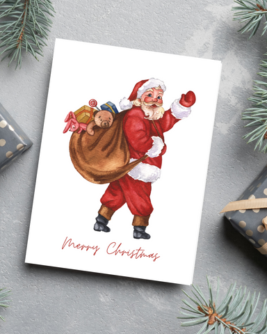 Card - Vintage Santa Merry Christmas