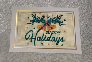 Embroidered Christmas Cards - Happy Holidays