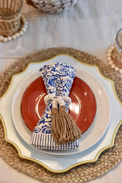 White beaded napkin rings