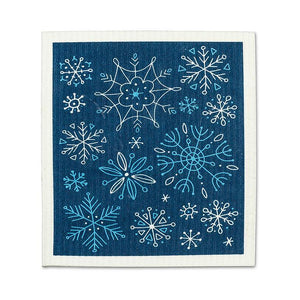 Allover Snowflake Swedish Dishcloth - Blue