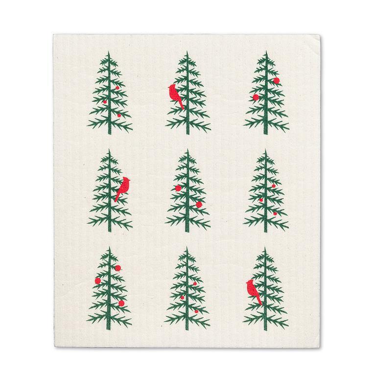 Cardinals in Tree Swedish Dishcloth - Multiple Tree