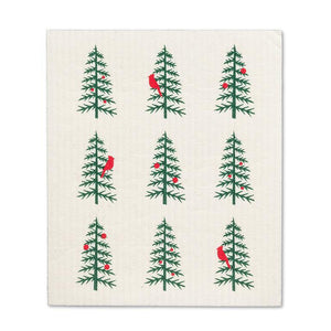 Cardinals in Tree Swedish Dishcloth - Multiple Tree