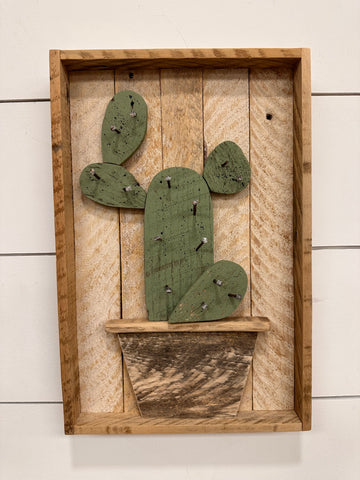 Cactus Lath Art- Natural Pot