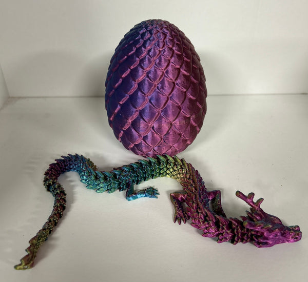 3D Printed Large Dragon  & Egg - Assorted Colours