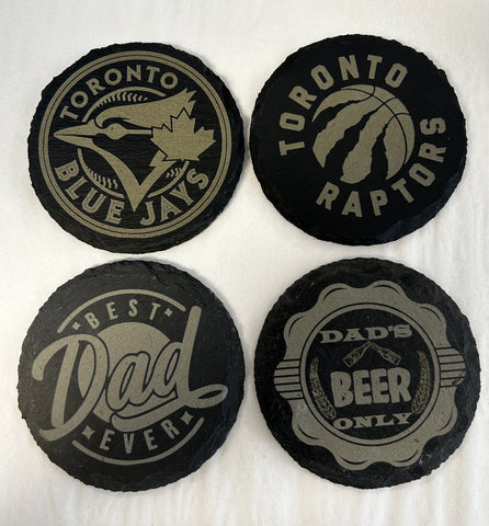 Engraved Slate Coasters - Assorted Designs