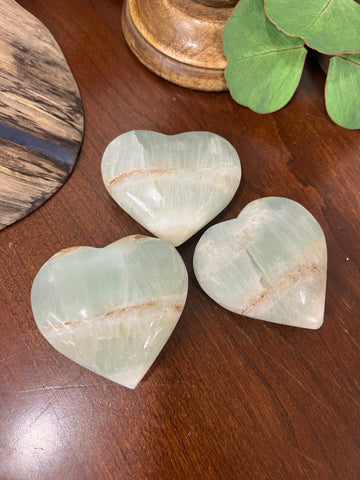 Caribbean Calcite Heart- Large