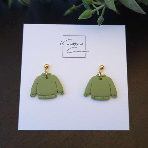 Sweater Earrings- Sage