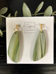 Stripped Dangle Earring - Green