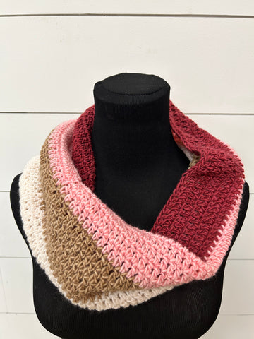 Striped Pink/Brown Cowl