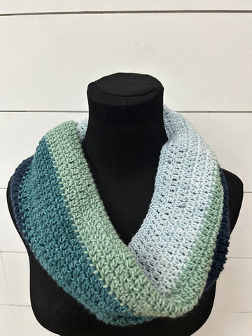 Striped Green/Blue Cowl