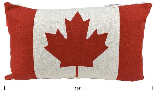 19" x 11" Rectangular Canada Flag Pillow