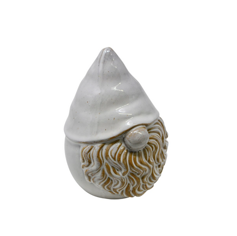 Ceramic White Glazed Gnome- Small