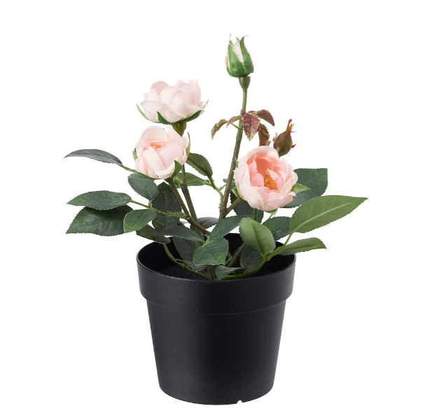 Artificial Potted Plant Pink Rose