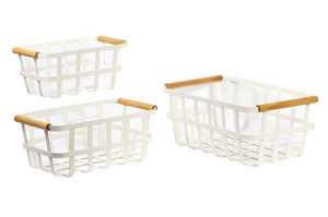 White Metal Basket - large