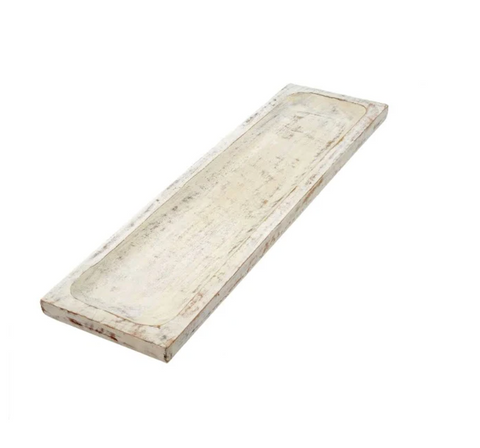 Whitewashed Wooden Tray