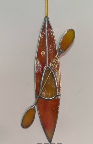 Handcrafted Kayak Stained Glass #158