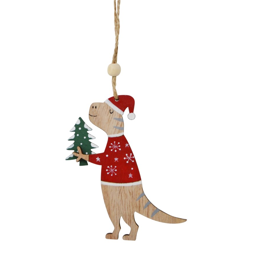 T-Rex Ornament With Tree