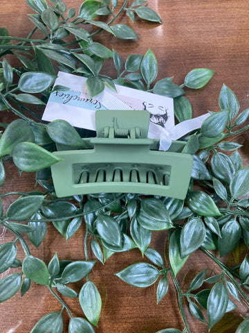 Small Hair Clip- Olive Green