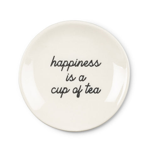 Happiness is a cup of tea, Plate - Tea Bag Holder