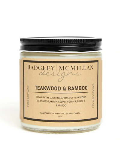 Teakwood & BambooSoy Jar Candle - 2 Sizes