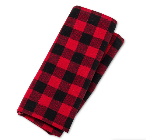 Buffalo Check Napkin-Red/Black