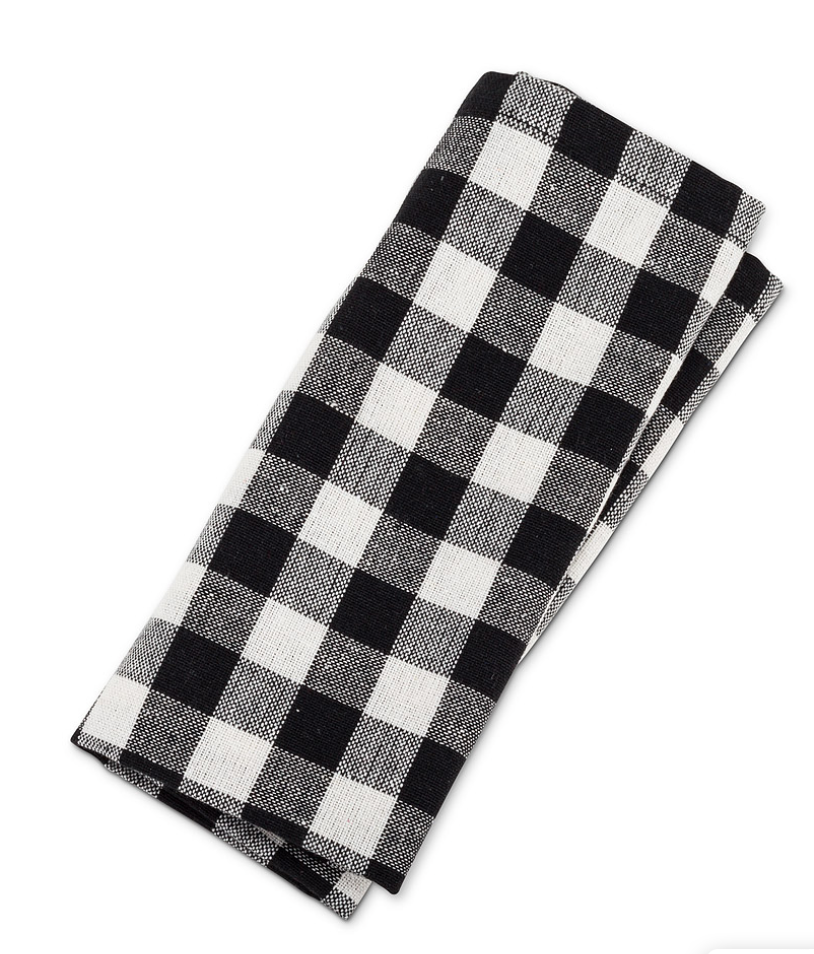 Buffalo Check Napkin-White/Black